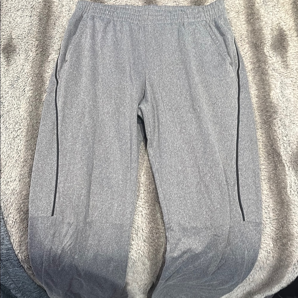 Gray Athletic Joggers with Black Accents